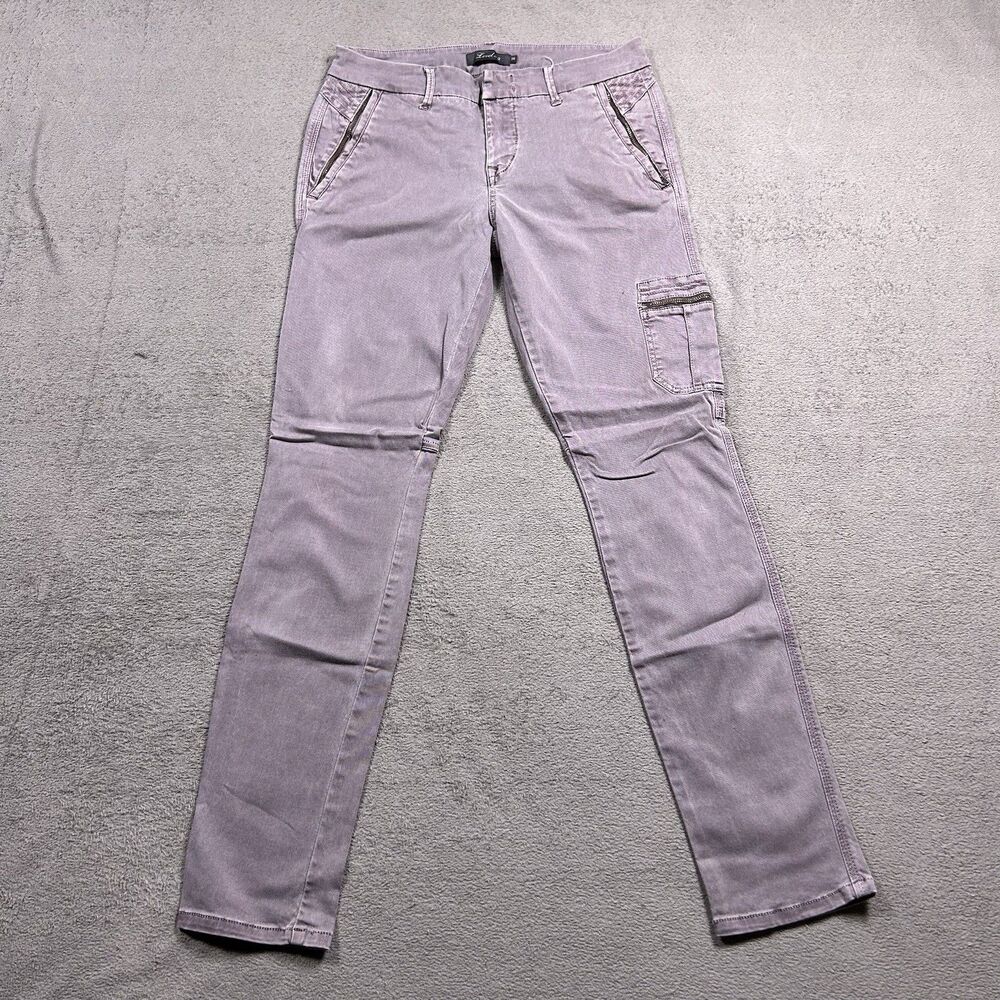 Level 99 Cargo Pants Womens 28 Y2K Utility Moto Stretch Zip Pocket Mauve Gray